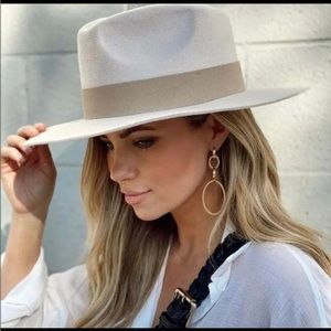 TERESSA FOGLIA Curateur Lynn Rachel Zoe Fedora Vegan Suede Boho Rancher Felt Hat